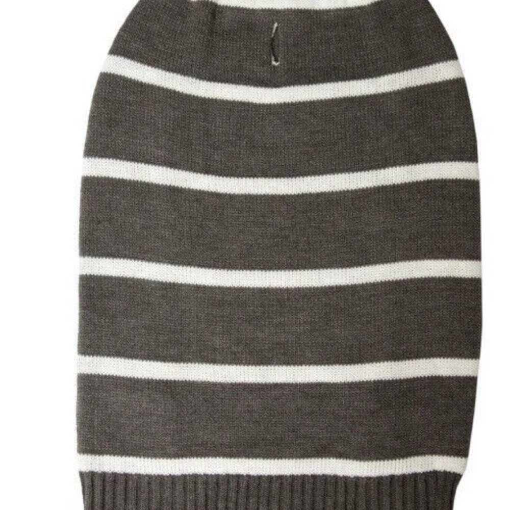 Striped Gray and White Knit pet Sweater